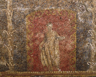 Mosaico de un edificio antiguo debajo de los cuarteles de los Coraceros en el Quirinal, Roma de Roman